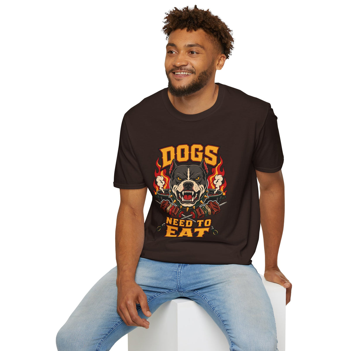 “Dogs Need to Eat” Fierce Rottweiler Graphic T-Shirt