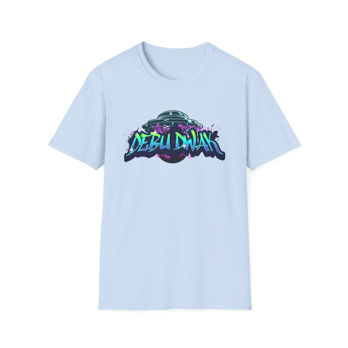 Alien Graffiti T-Shirt — "Debu Dwak" Logo UFO Streetwear Tee