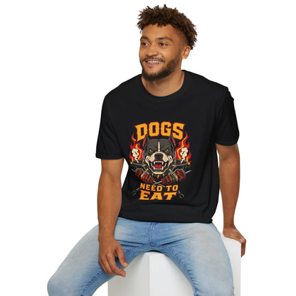 “Dogs Need to Eat” Fierce Rottweiler Graphic T-Shirt