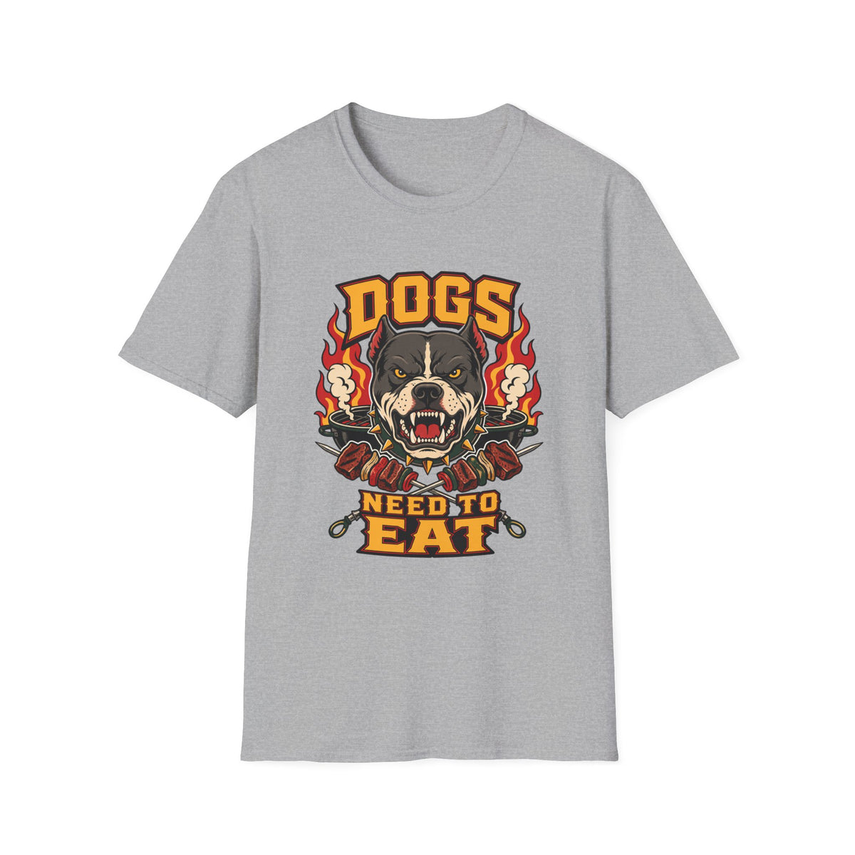 “Dogs Need to Eat” Fierce Rottweiler Graphic T-Shirt
