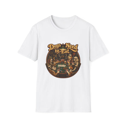 Dogs Need to Eat T-Shirt — Vintage Dog Poker Night Graphic Tee