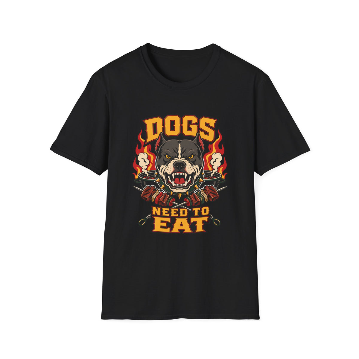 “Dogs Need to Eat” Fierce Rottweiler Graphic T-Shirt