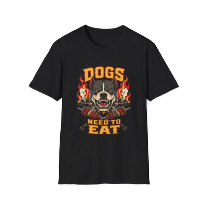 “Dogs Need to Eat” Fierce Rottweiler Graphic T-Shirt