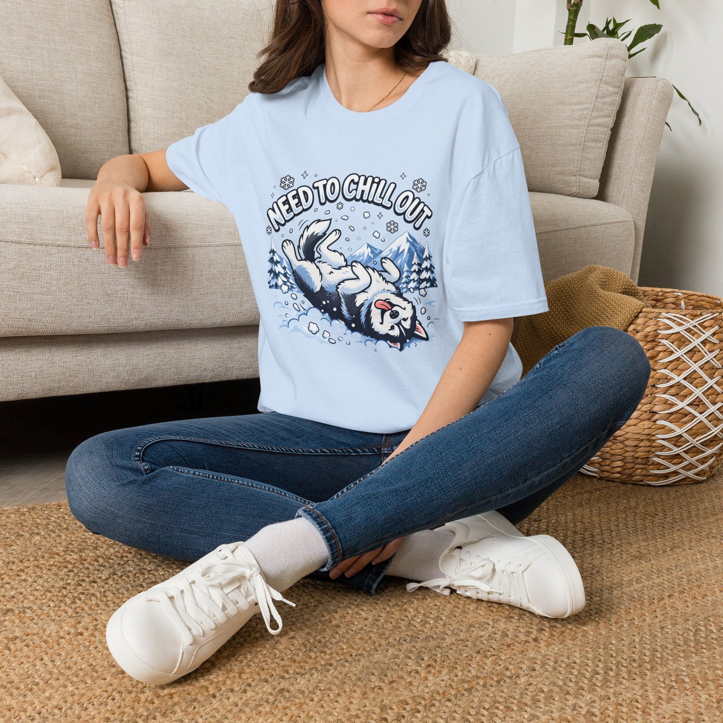 Need to Chill Out T-Shirt — Relaxed Husky Winter Snow Design