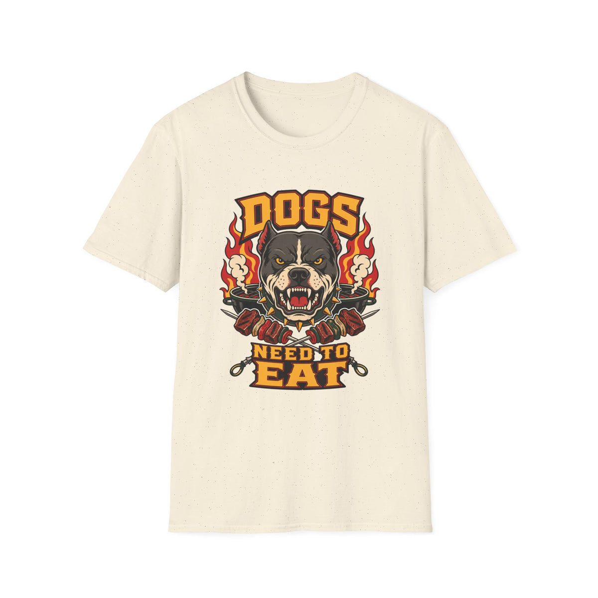 “Dogs Need to Eat” Fierce Rottweiler Graphic T-Shirt