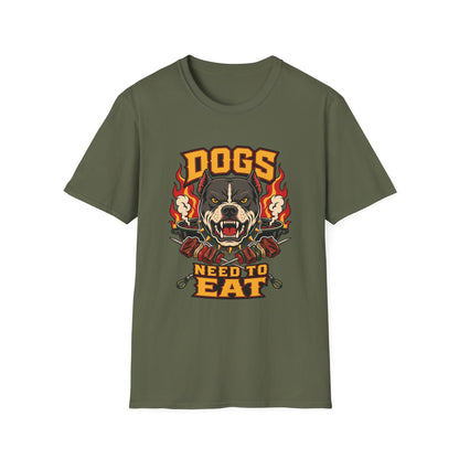 “Dogs Need to Eat” Fierce Rottweiler Graphic T-Shirt